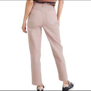 NWT Madewell Emmett Wide Leg Crop Pants High Waisted Tapered Vintage Petal Pink